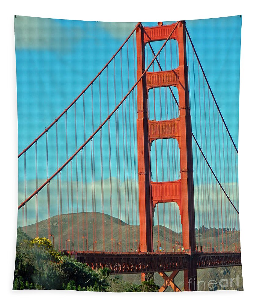 A Golden Gate View Tapestry featuring the photograph A Golden Gate View by Emmy Vickers