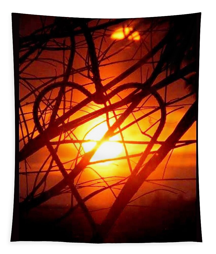 Sunset Tapestry featuring the photograph A Heart Filled with Light by Renee Michelle Wenker