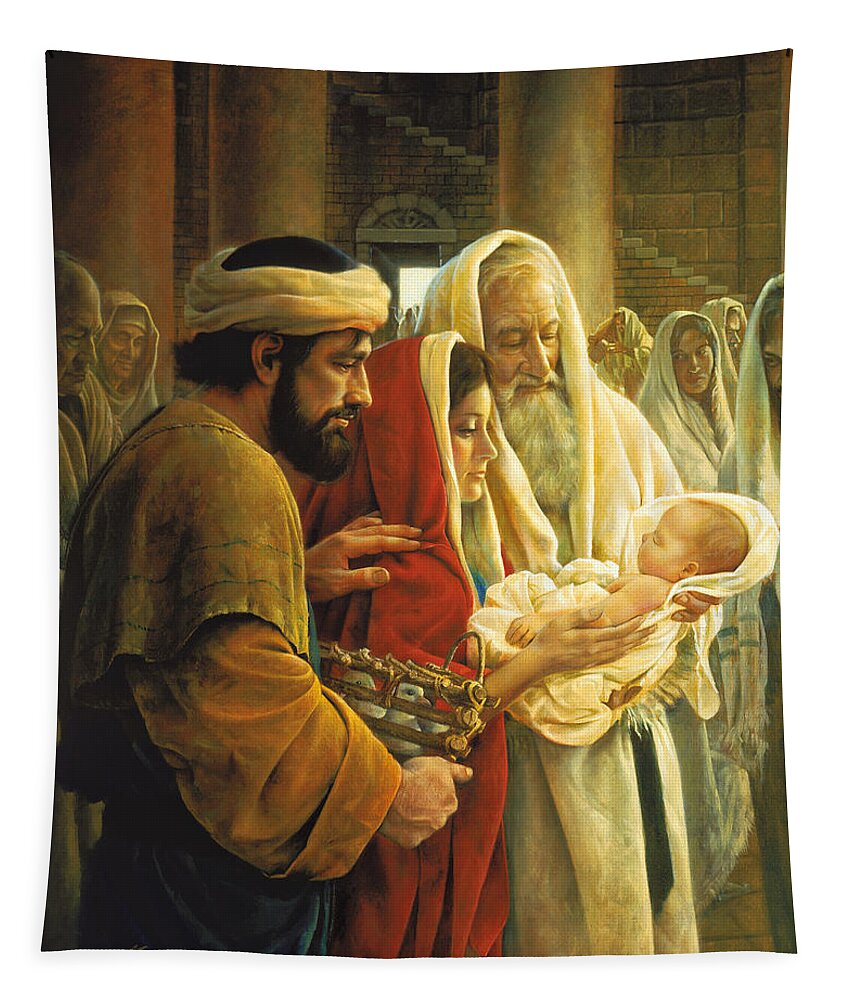Jesus Tapestry featuring the painting A Light to the Gentiles by Greg Olsen