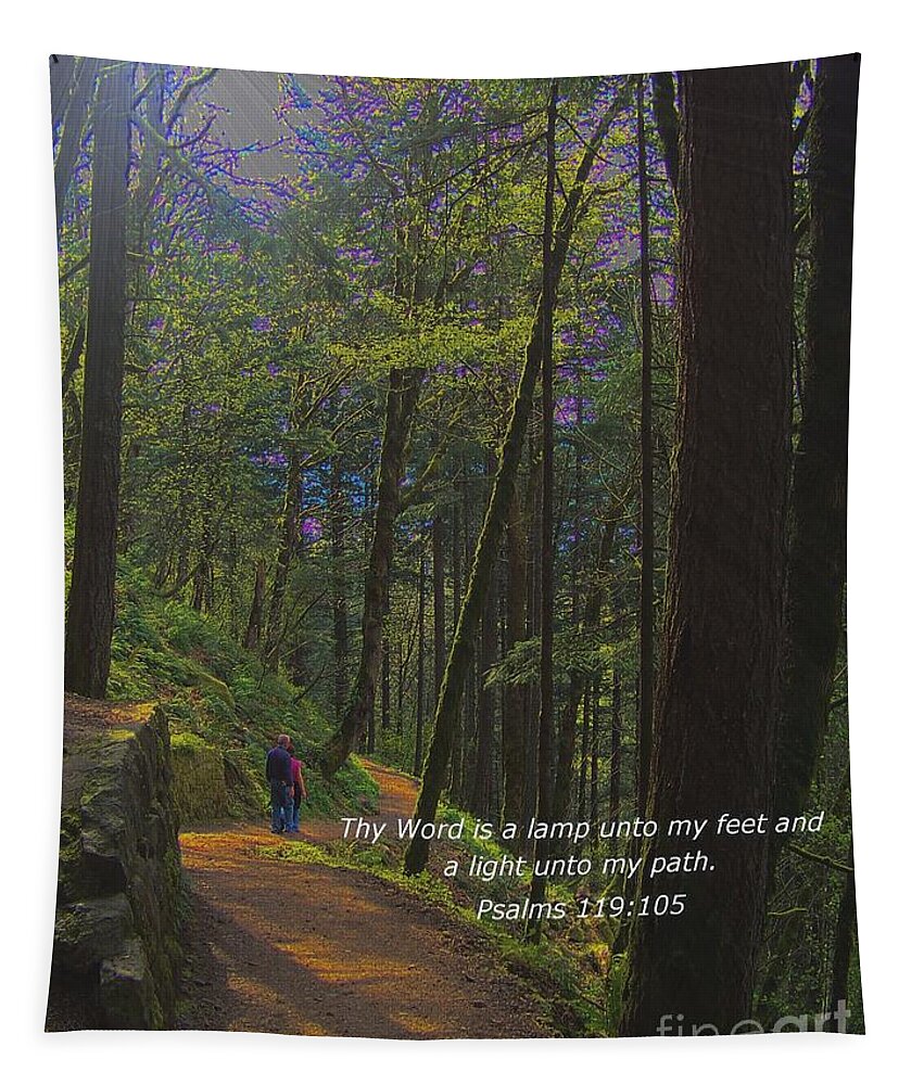 Scripture Tapestry featuring the photograph A Light unto my Path by Charles Robinson