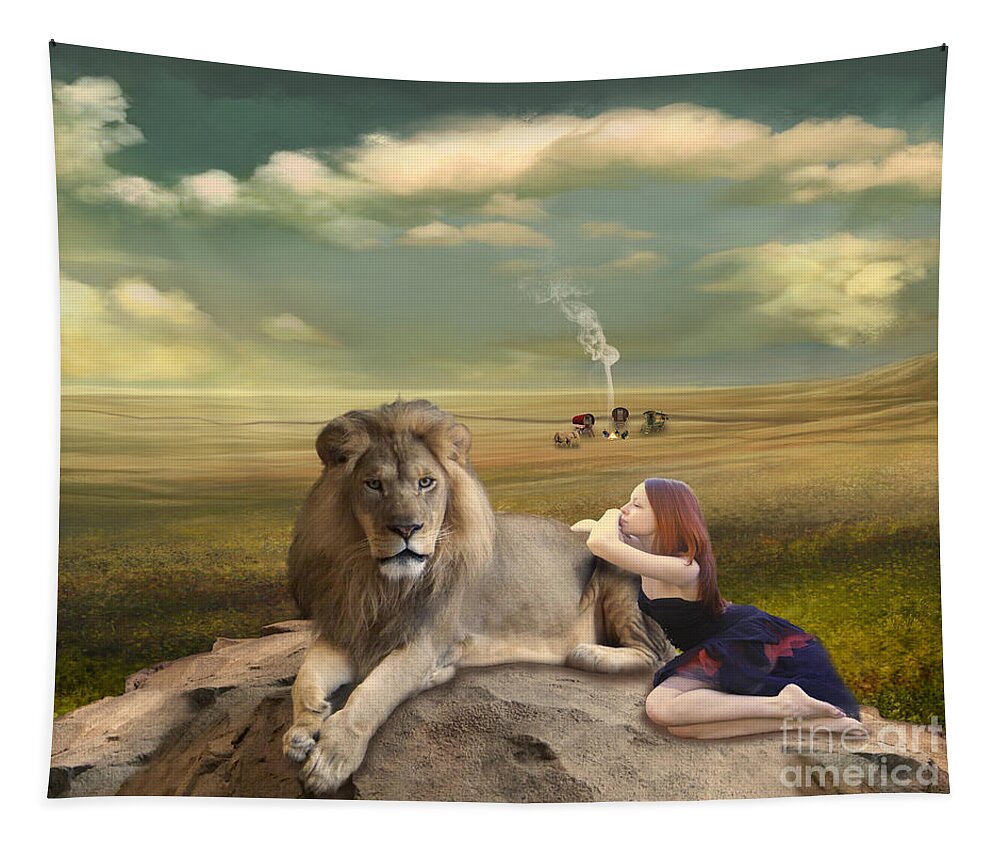 Circus Tapestry featuring the digital art A Magnificent Friendship by Linda Lees