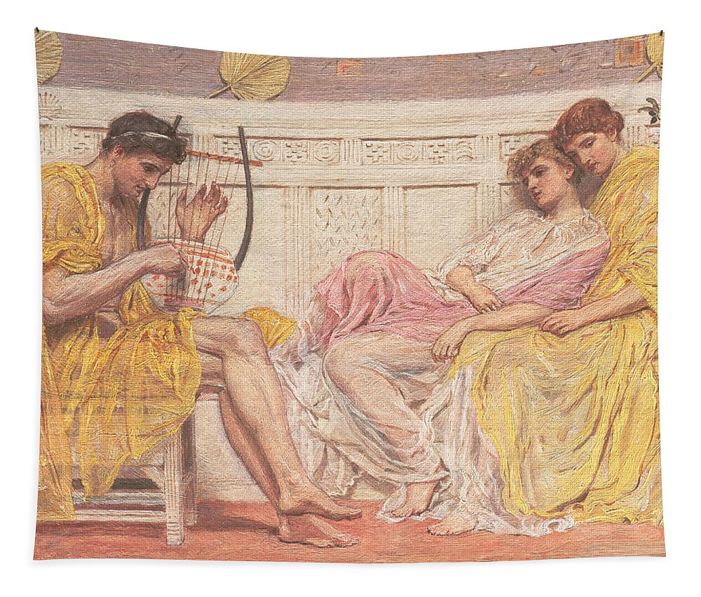 A Musician Tapestry featuring the painting A Musician by Albert Joseph Moore