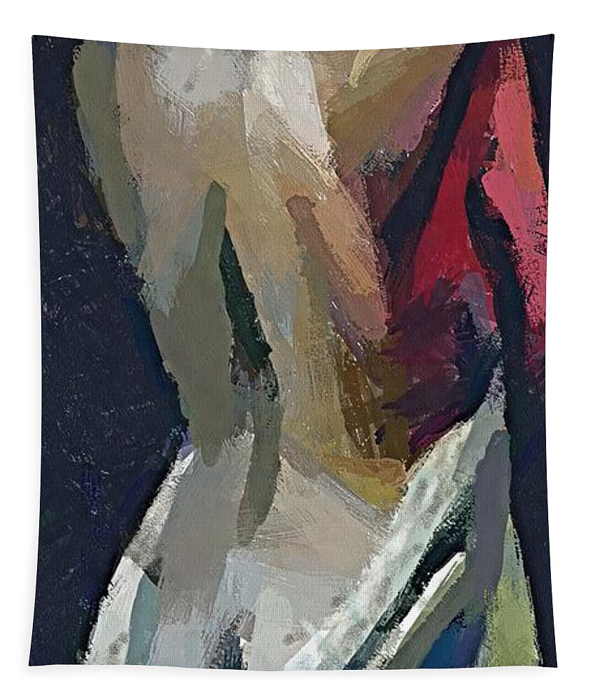 Nude Tapestry featuring the painting A Passionate Lady by Dragica Micki Fortuna