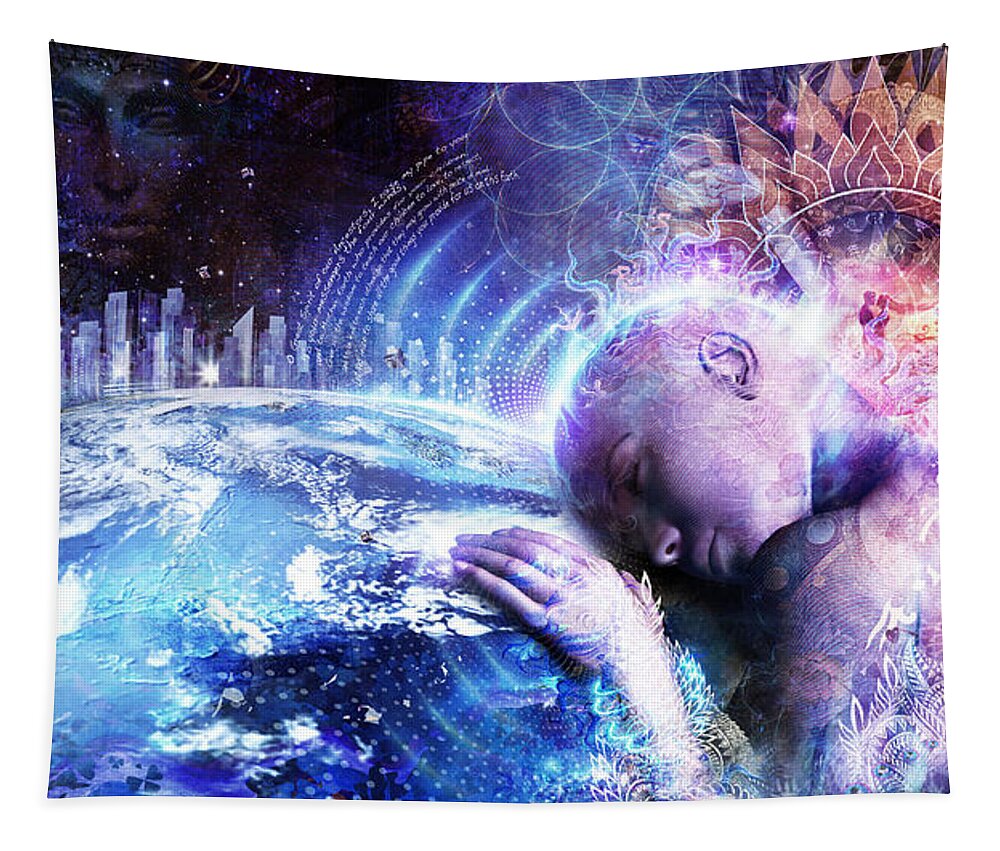 Cameron Gray Tapestry featuring the digital art A Prayer For The Earth by Cameron Gray