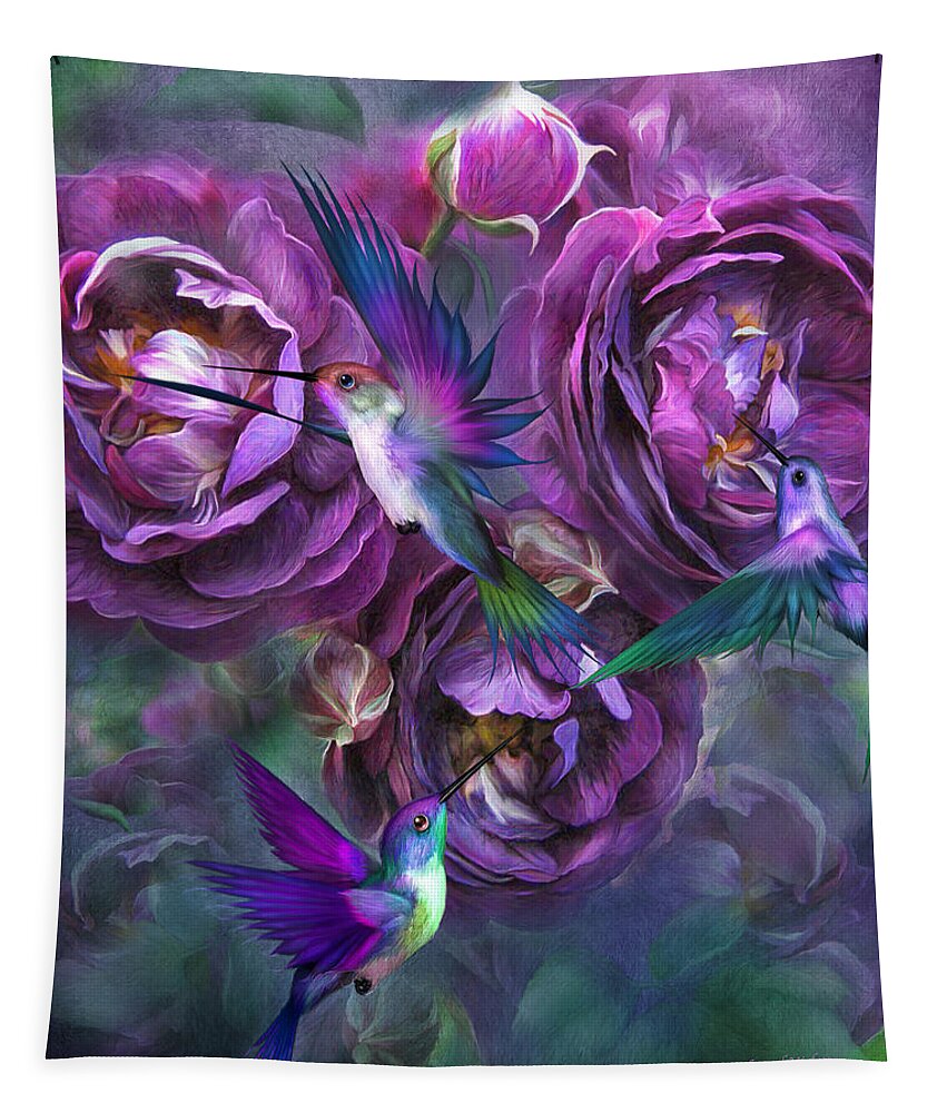 Rose Tapestry featuring the mixed media A Rose Named Violette by Carol Cavalaris