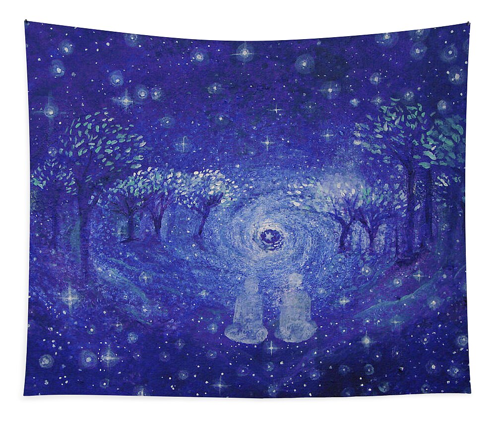 Star Tapestry featuring the painting A Star Night by Ashleigh Dyan Bayer