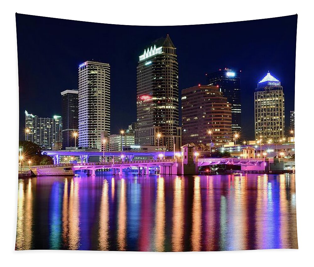 Tampa Tapestry featuring the photograph A Tampa Bay Night by Frozen in Time Fine Art Photography