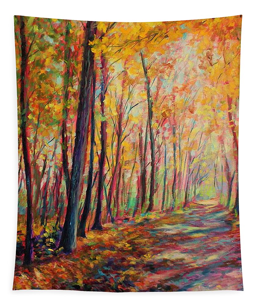 Fall Tapestry featuring the painting A warm autumn day by Daniel W Green