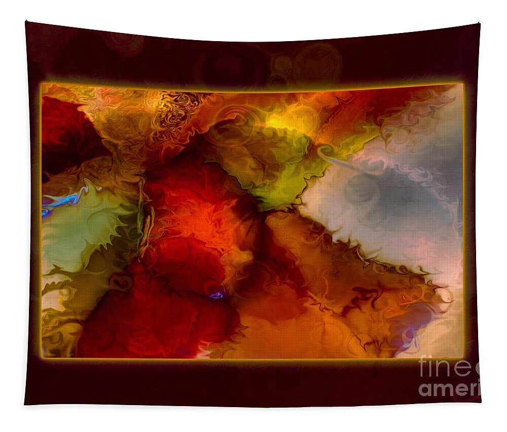 12.11 Tapestry featuring the painting A Warrior Spirit Abstract Healing Art by Omaste Witkowski