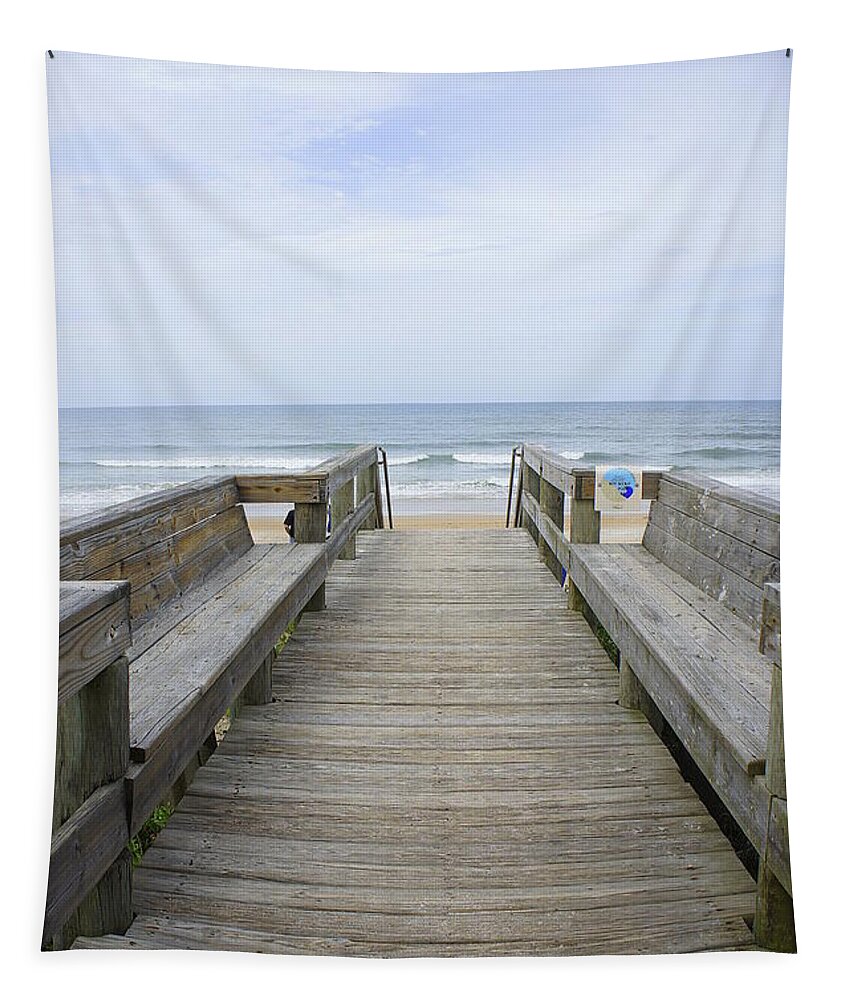Daytona Beach Tapestry featuring the photograph A Welcoming View by Laurie Perry