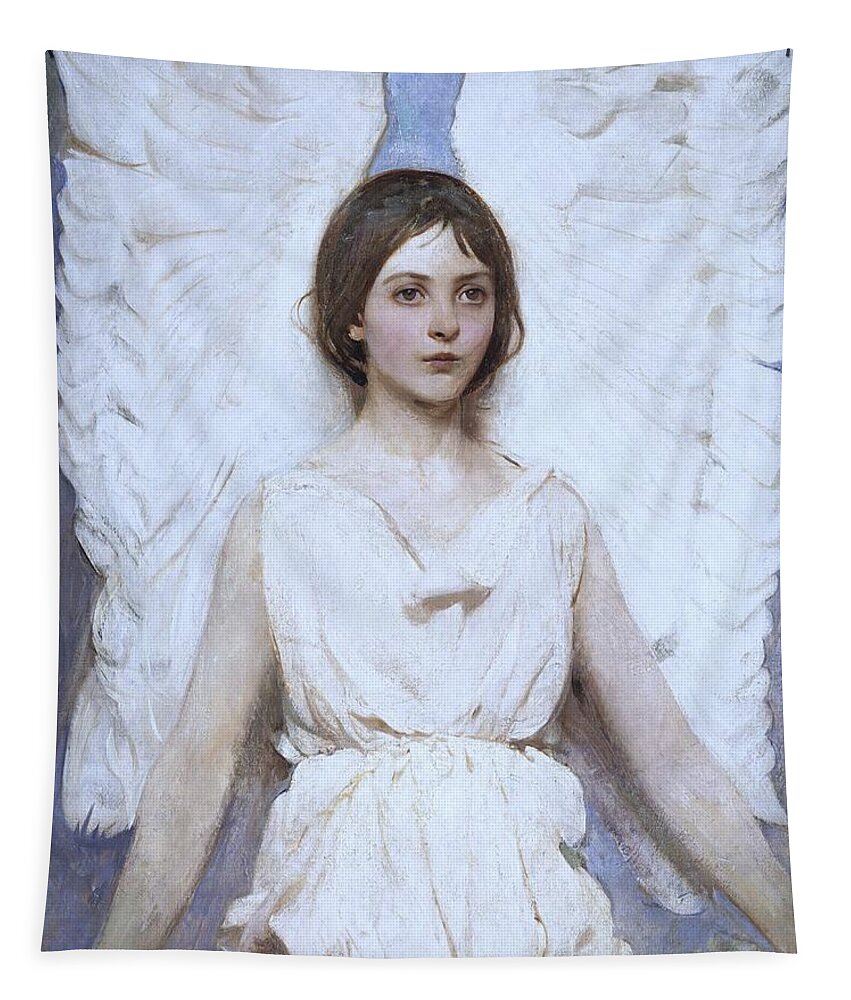 Abbott Handerson Thayer Tapestry featuring the painting Abbott Handerson Thayer Angel 1886 by Movie Poster Prints