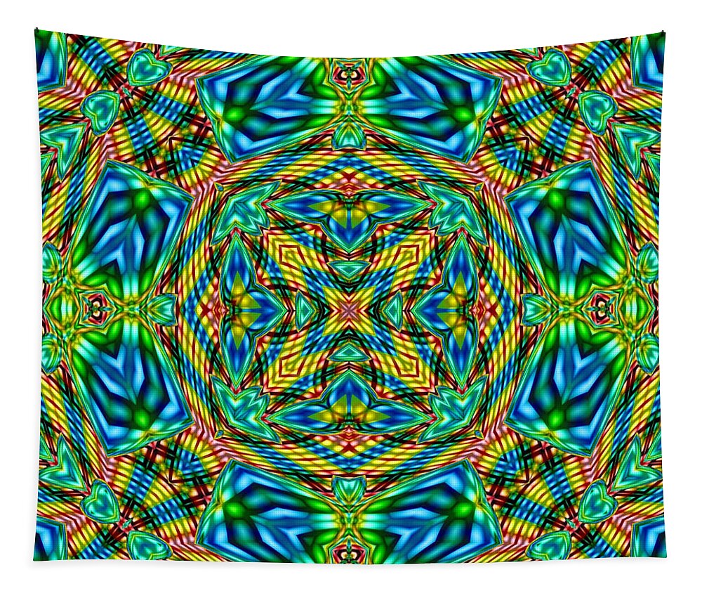 Kaleidoscope Tapestry featuring the digital art Abstract B33 by Charmaine Zoe