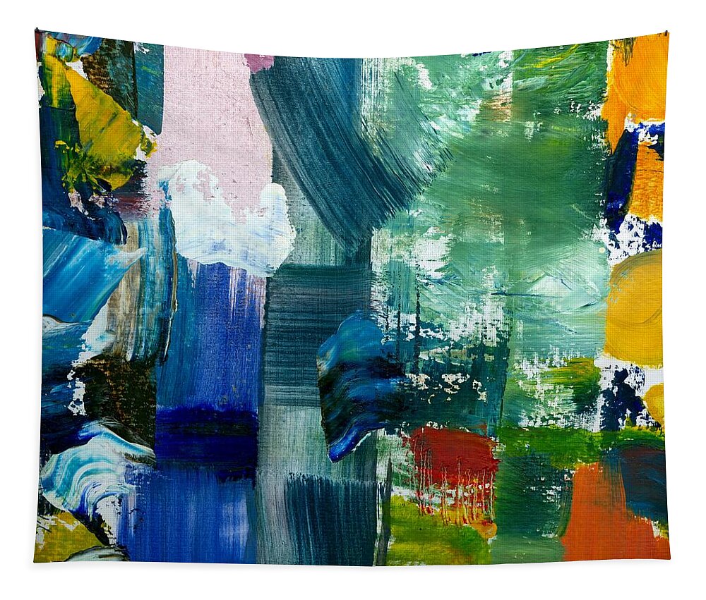 Abstract Collage Tapestry featuring the painting Abstract Color Relationships lll by Michelle Calkins