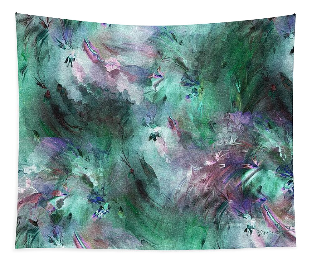 Fine Art Tapestry featuring the digital art Abstract Floral 012113 by David Lane