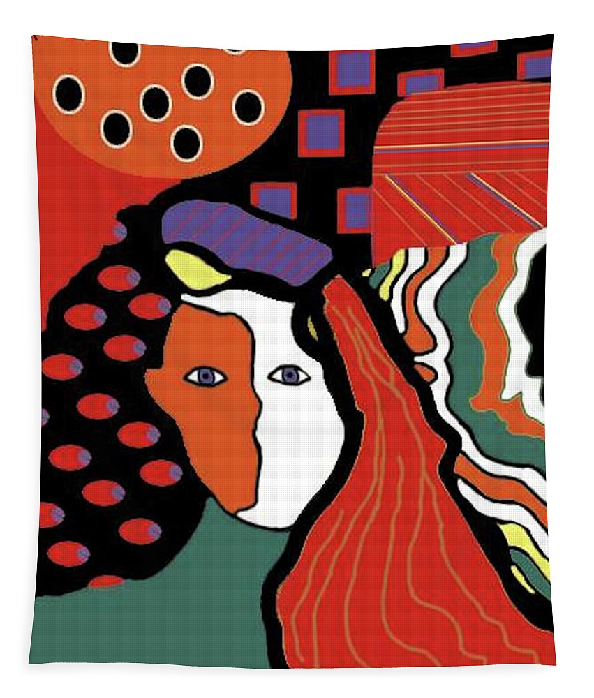 Abstract Lady Tapestry featuring the painting Abstract Lady by Vickie G Buccini