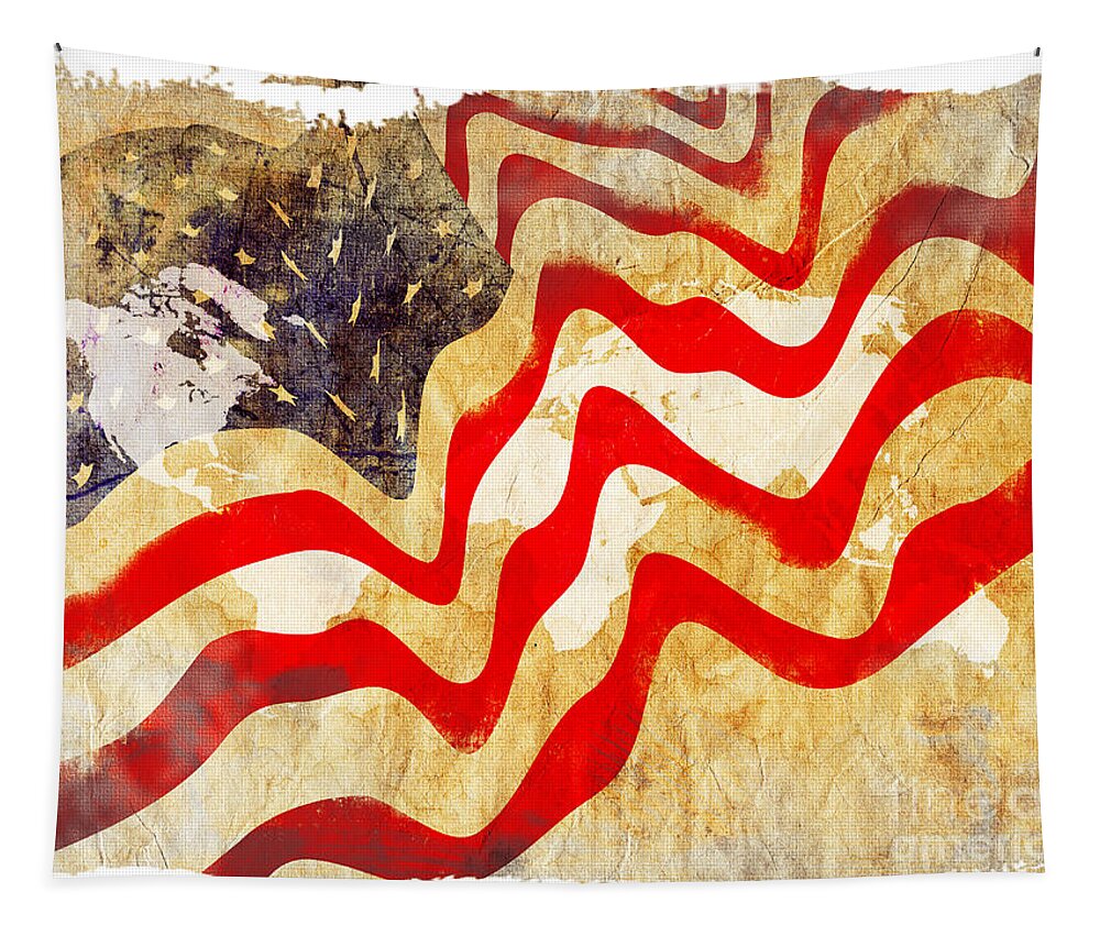 Usa Tapestry featuring the painting Abstract USA Flag by Stefano Senise