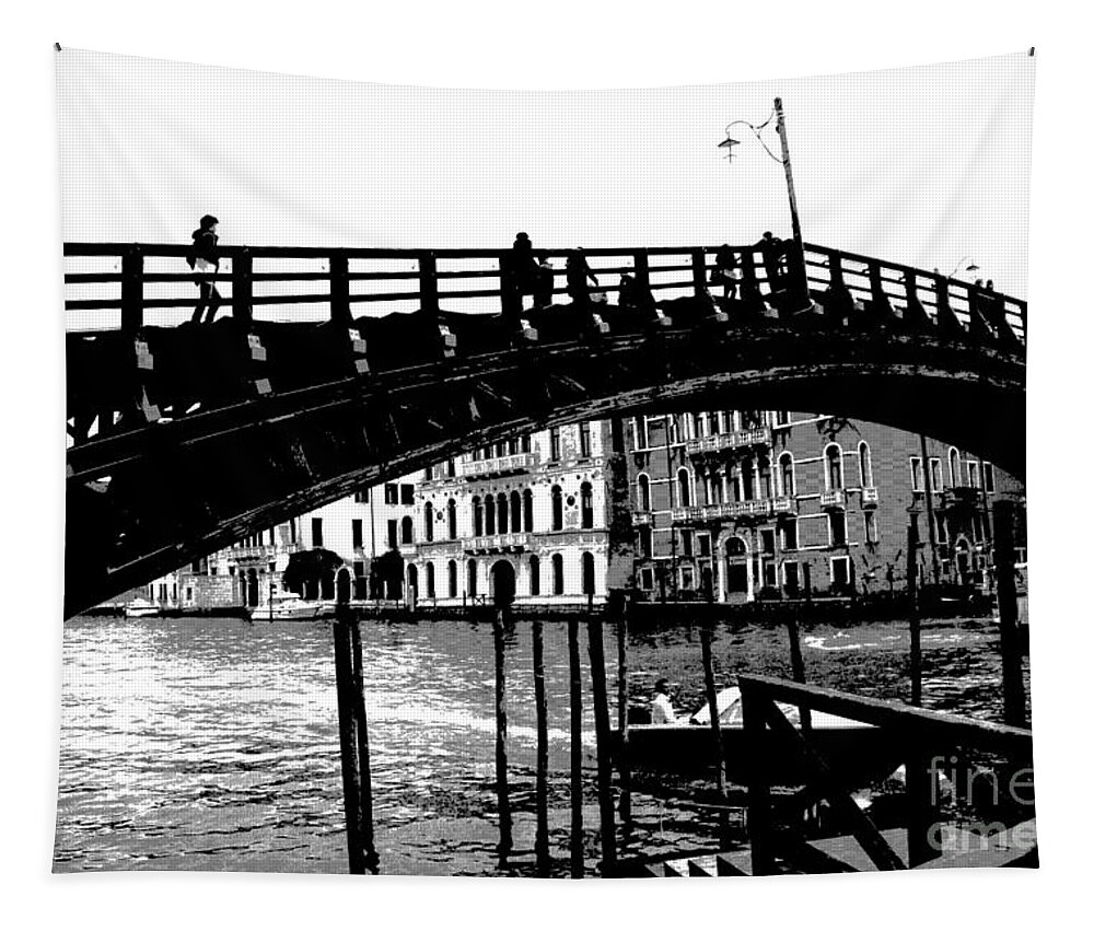 Accademia Bridge Tapestry featuring the photograph Accademia Bridge - Venice by Jacqueline M Lewis