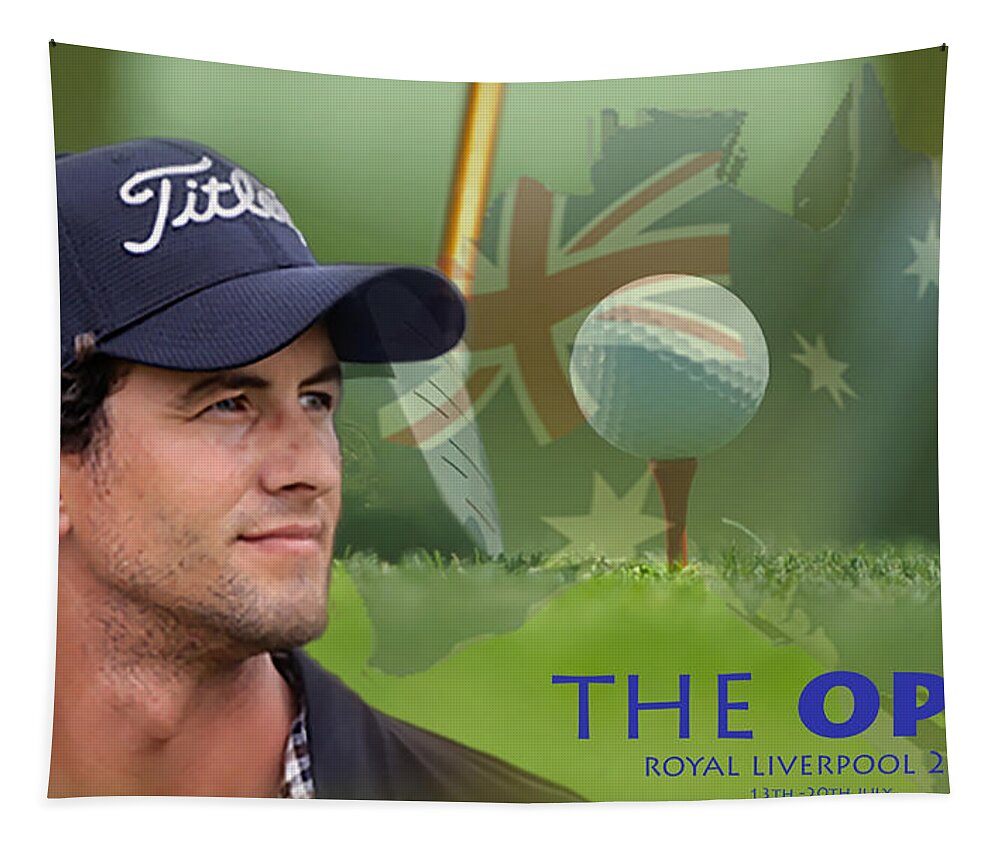 Golf Tapestry featuring the photograph Adam Scott by Spikey Mouse Photography