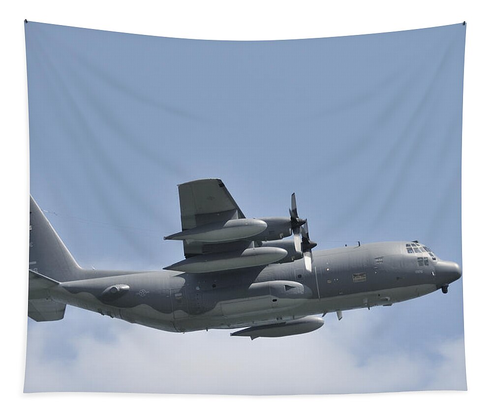 C-130 Tapestry featuring the photograph AFRC C-130 Hercules rescue aircraft by Bradford Martin