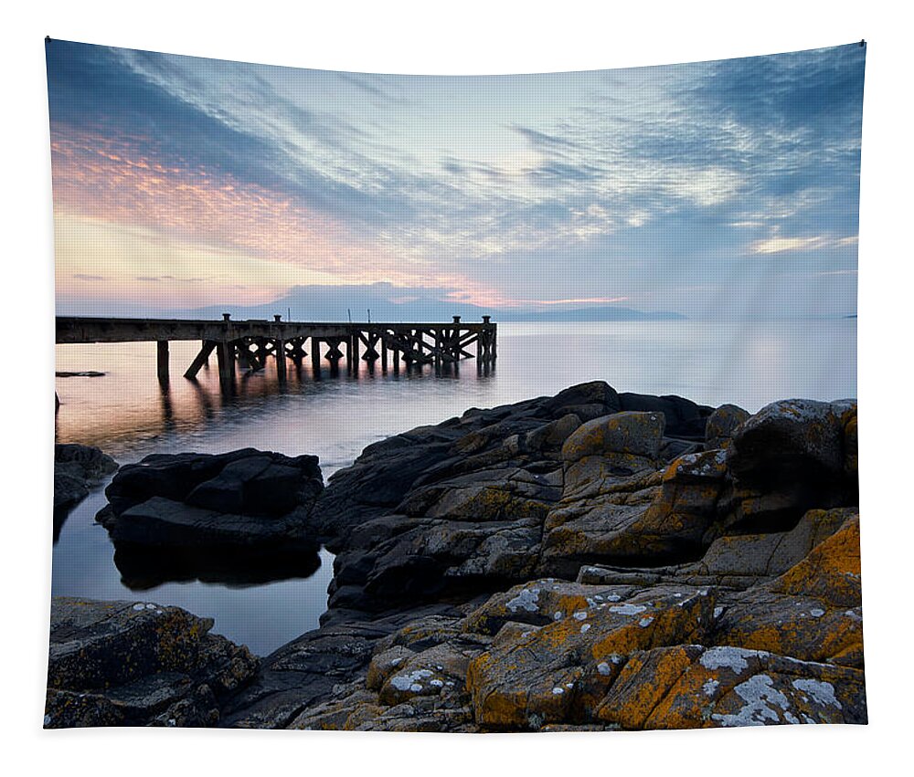 Landscape Tapestry featuring the photograph After sun at Portencross by Stephen Taylor