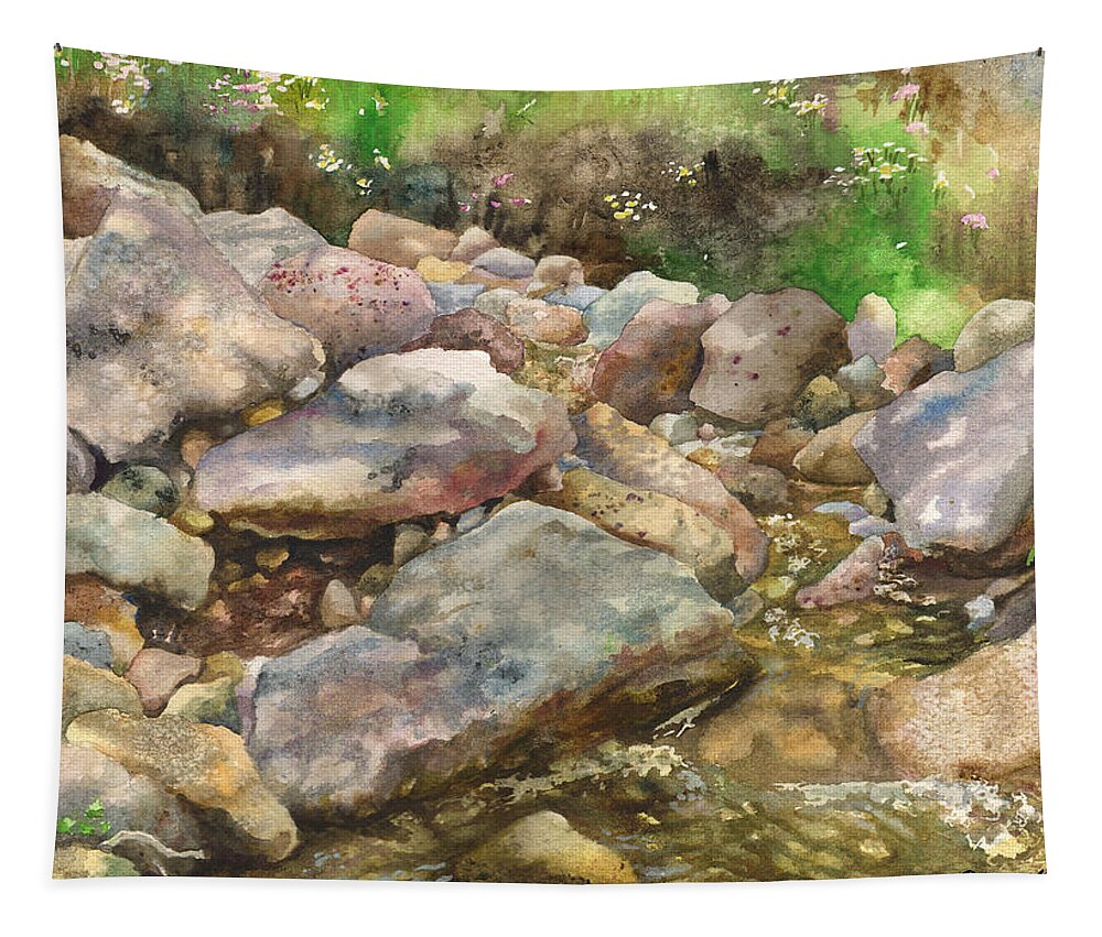 Rock Painting Tapestry featuring the painting Aftermath by Anne Gifford