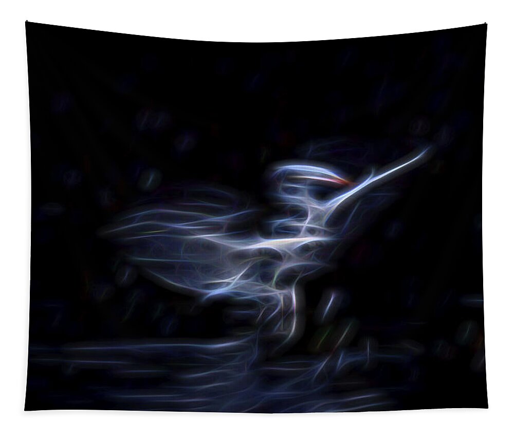 White Bird Tapestry featuring the digital art Air Elemental 1 by William Horden
