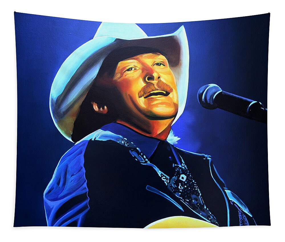 Alan Jackson Tapestry featuring the painting Alan Jackson Painting by Paul Meijering