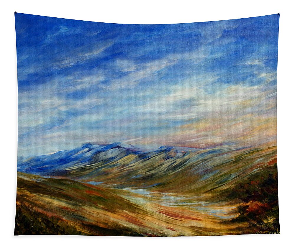 Alberta Moment Tapestry featuring the painting Alberta Moment by Jo Smoley