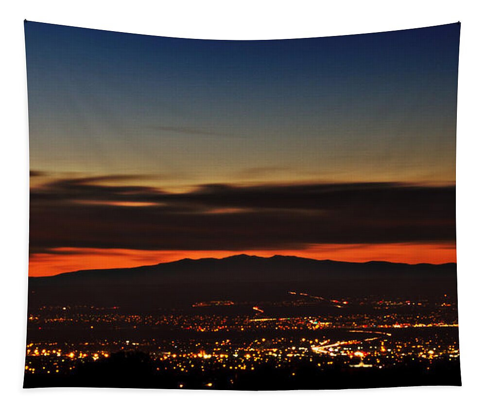 Landscape Tapestry featuring the photograph Albuquerque Sunset by Marlo Horne