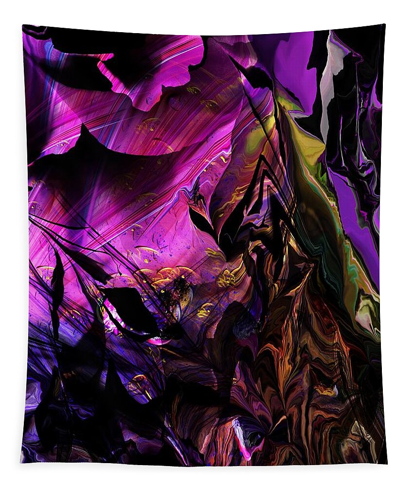 Fine Art Tapestry featuring the digital art Alien Floral Fantasy by David Lane