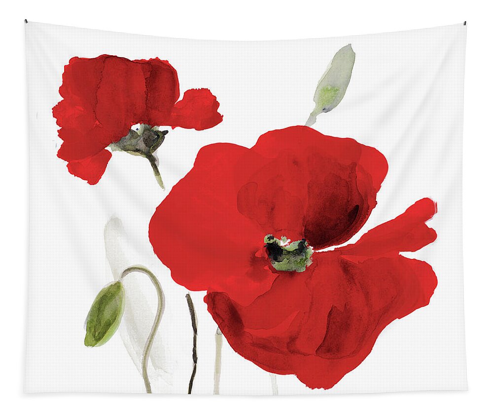 All Tapestry featuring the painting All Red Poppies I by Lanie Loreth