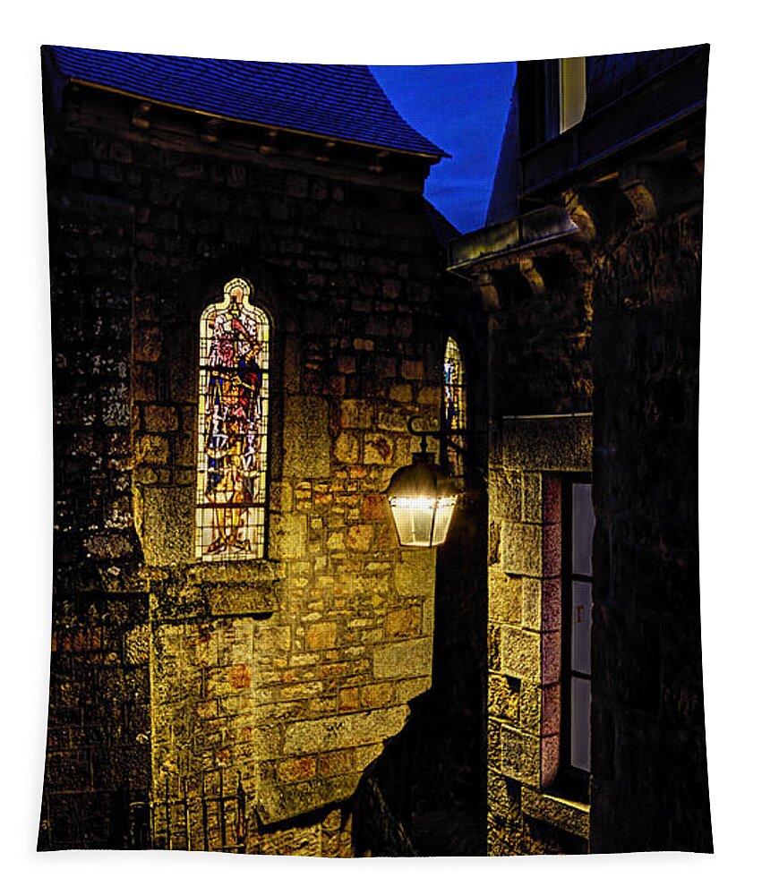 Alley Tapestry featuring the photograph Alley in Mont Saint Michel by Weston Westmoreland