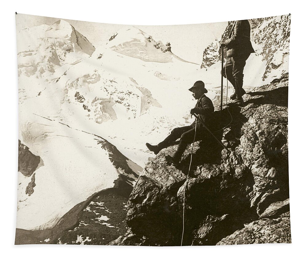 1908 Tapestry featuring the photograph Alpine Mountaineers, 1908 by Granger
