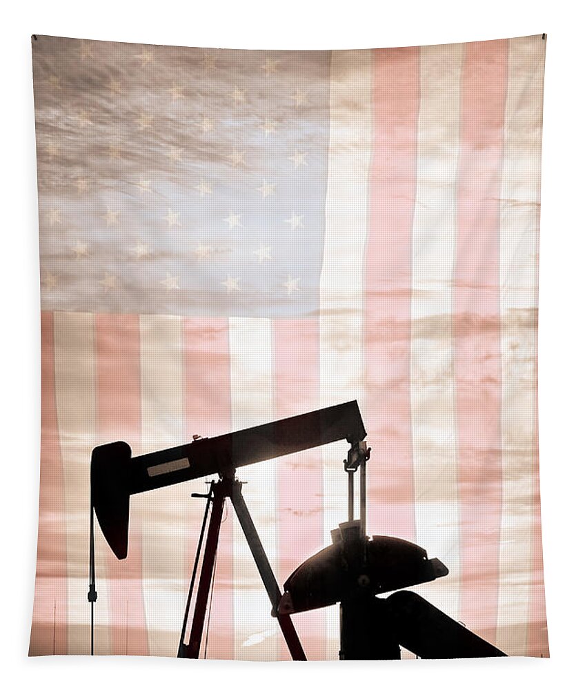 Oil Tapestry featuring the photograph American Oil Well by James BO Insogna