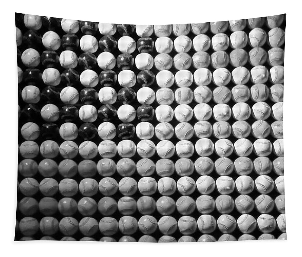 Baseball Tapestry featuring the photograph AMERICAN PASTIME in BLACK AND WHITE1 by Rob Hans