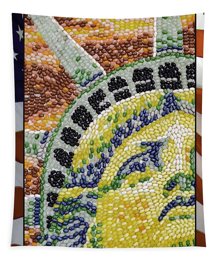 Usa Tapestry featuring the photograph American Statue of Liberty Mosaic by LeeAnn McLaneGoetz McLaneGoetzStudioLLCcom
