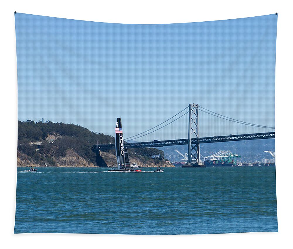 Americas Tapestry featuring the photograph Americas Cup 2013 by Weir Here And There