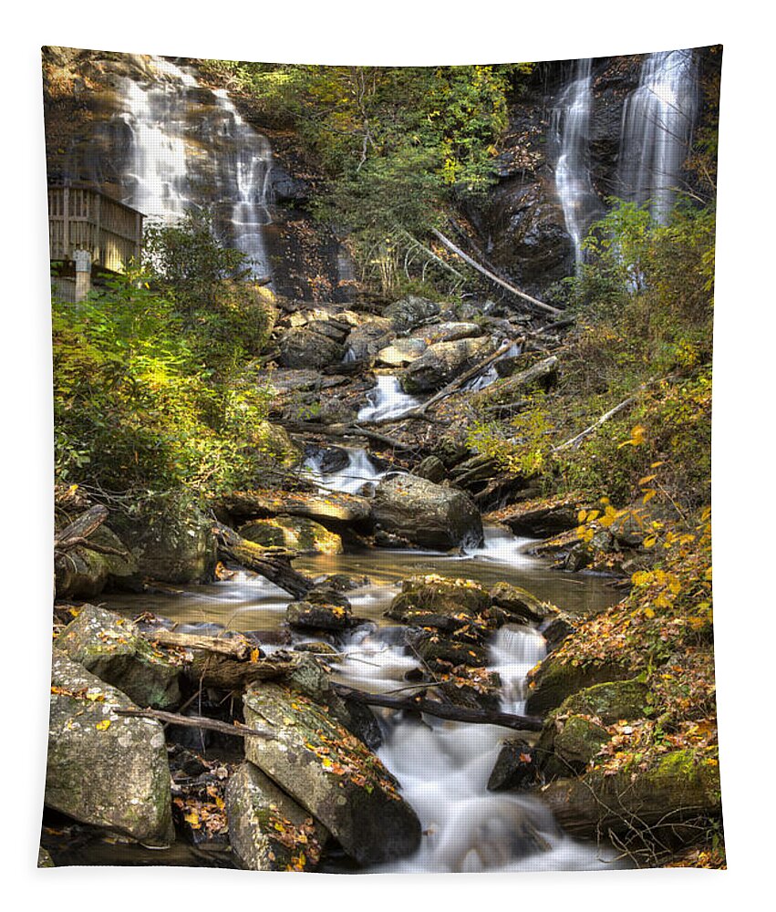 Ana Tapestry featuring the photograph Ana Ruby Falls in Autumn by Penny Lisowski
