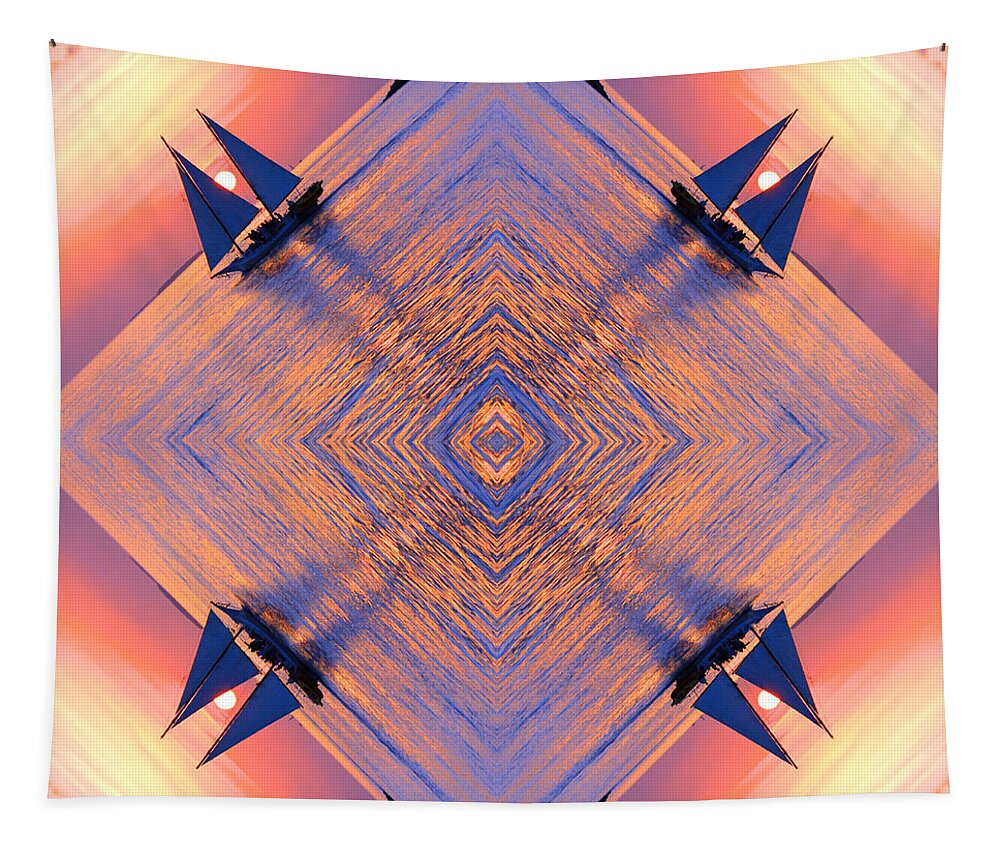 Kaleidoscope Tapestry featuring the digital art And Yet It Moves by Iryna Goodall
