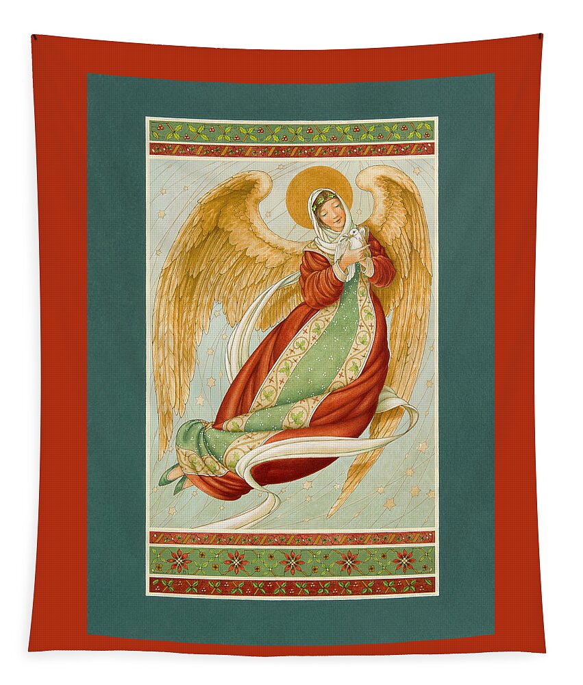 Angel Tapestry featuring the painting Angel in Green Slippers by Lynn Bywaters
