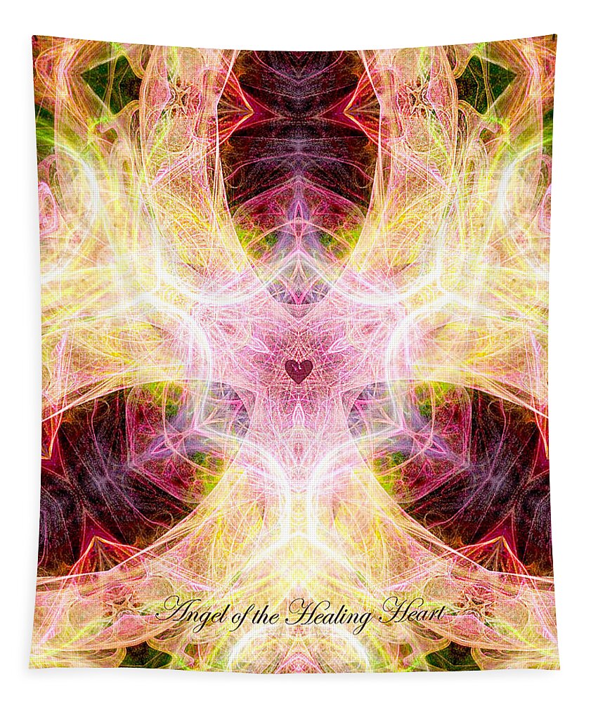 Angel Tapestry featuring the digital art Angel of the Healing Heart by Diana Haronis