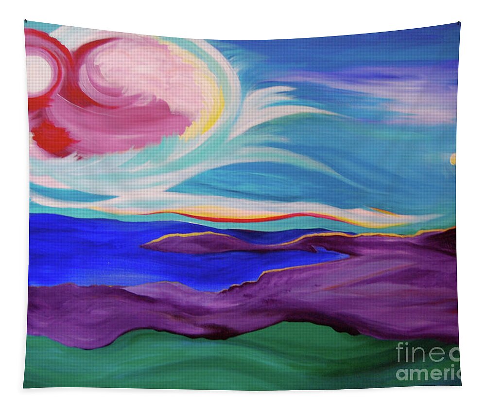 Angel Tapestry featuring the painting Angel Sky by First Star Art