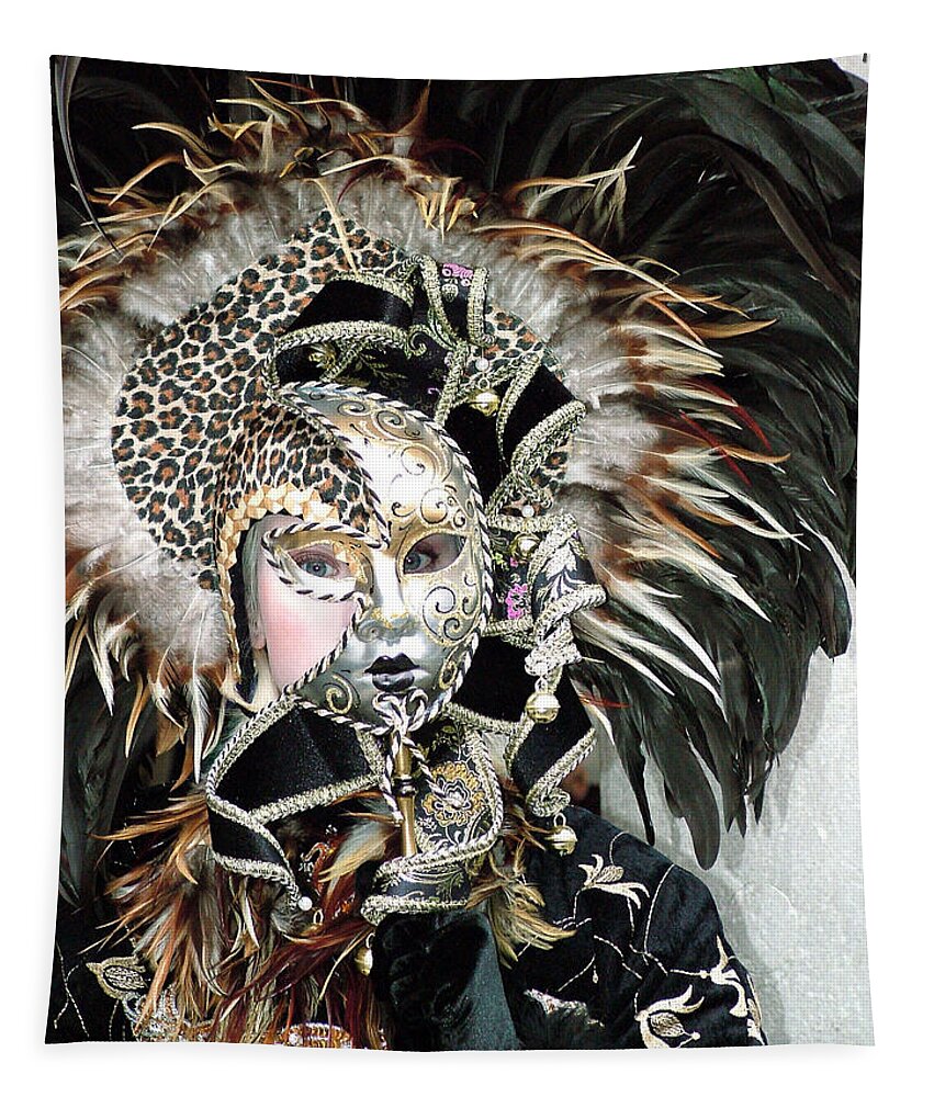 Venice Carnival Tapestry featuring the photograph Animal Print Mask by Donna Corless