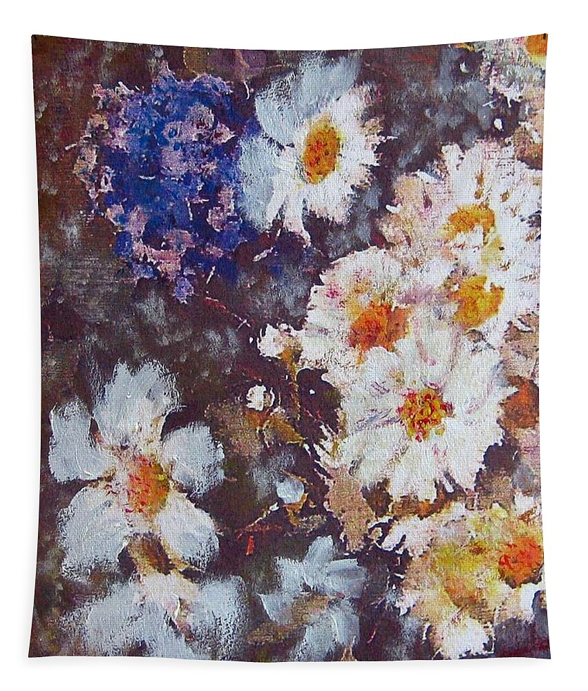 Daisies Tapestry featuring the painting Another Cluster of Daisies by Richard James Digance