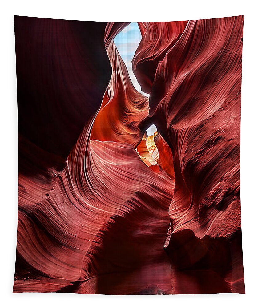 Antelope Canyon Tapestry featuring the photograph Antelope Ascent by Jason Chu