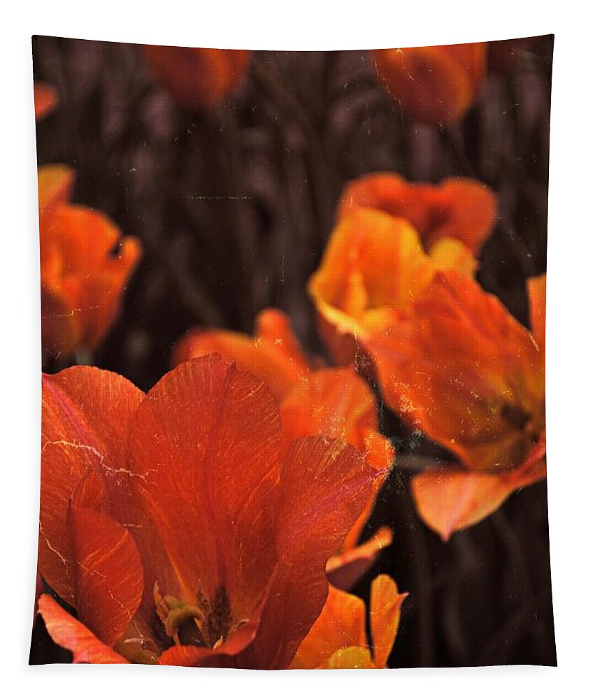 Tulip Tapestry featuring the photograph Antiqued Tulips by Michelle Calkins
