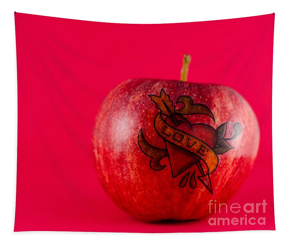 Tattoo Tapestry featuring the photograph Apple Love from Tattoo Series by Jonas Luis