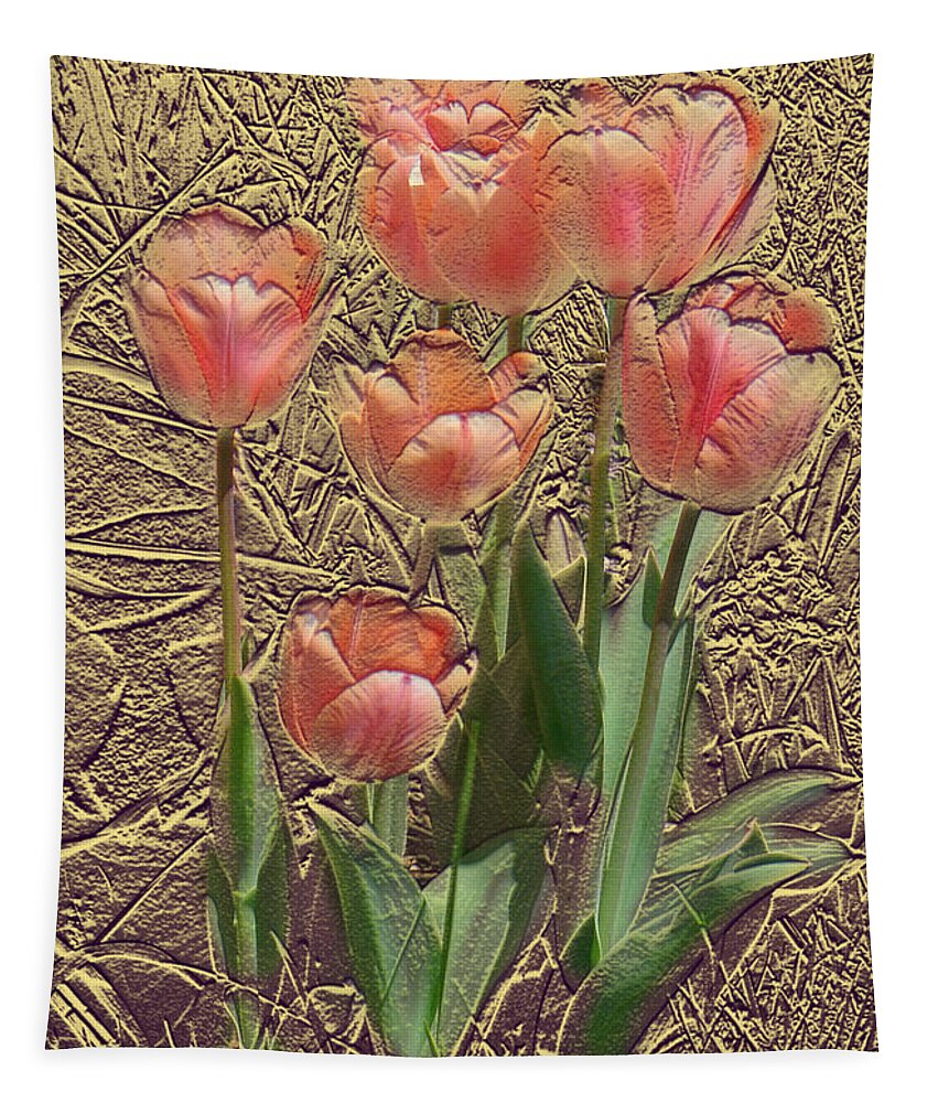  Tapestry featuring the photograph Apricot Tulips by Steve Karol