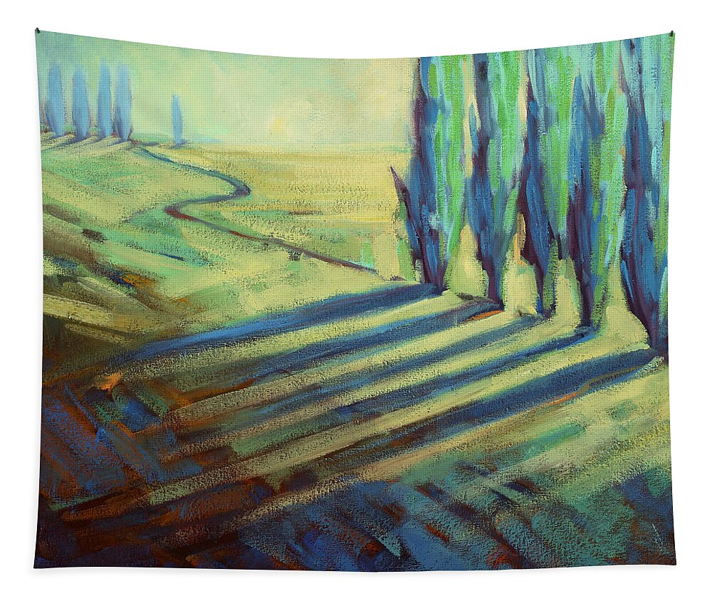 California Tapestry featuring the painting Aqua by Konnie Kim