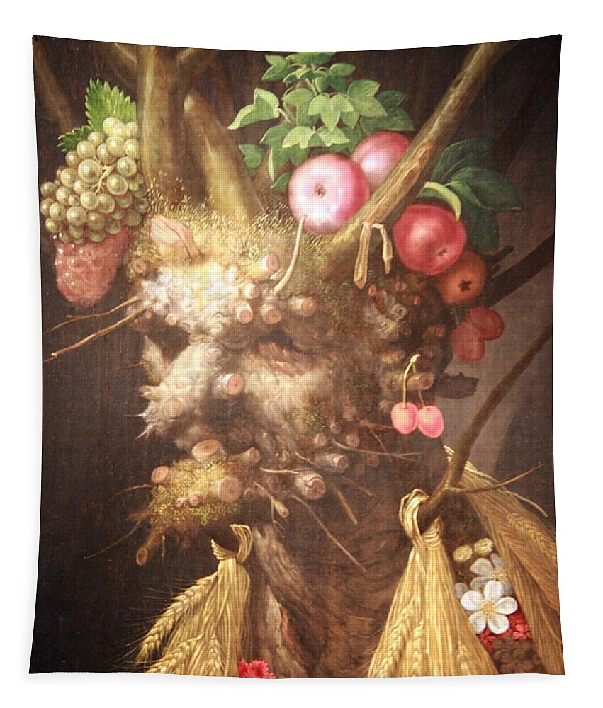 Four Seasons In One Head Tapestry featuring the photograph Arcimboldo's Four Seasons In One Head by Cora Wandel